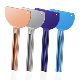 4 PcsMetal Tube Presser Tube Roller Tube Wringer Key Dispenser Roller,Stainless Steel Gold Toothpaste Tube Squeezer Dispenser Metal Tube Roller Key,Metal Tube Presser Tube Roller Tube Wringer Keys