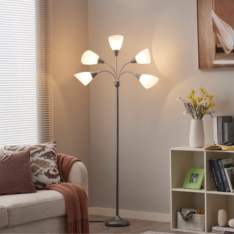 HonoDing Medusa Floor Lamps Standing Lamps 5 Heads Adjustable Reading