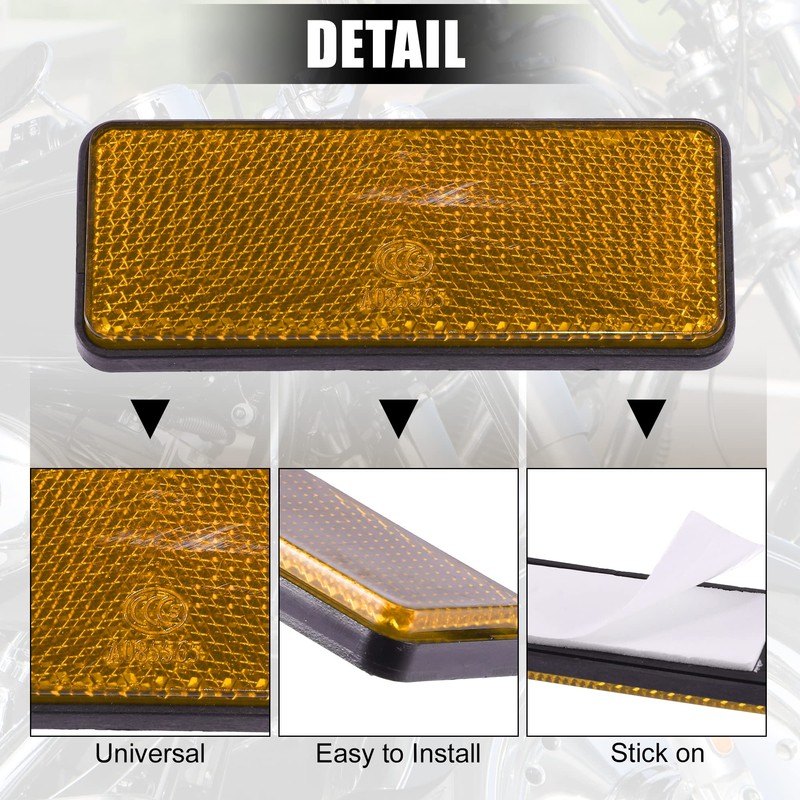 X AUTOHAUX 4 Pcs 87x32mm Orange Plastic Universal Rectangular Reflective