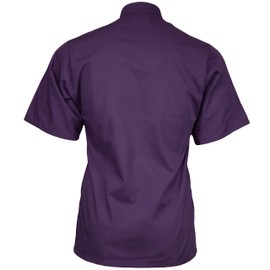 ChefsCloset Poplin Unisex Short Sleeve Chef Coat Purple, Chefs Jacket for Mens & Womens (Size 3XL)