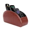 Remote Control Holder with 5 Pockets, PU Leather Desktop Organiser,