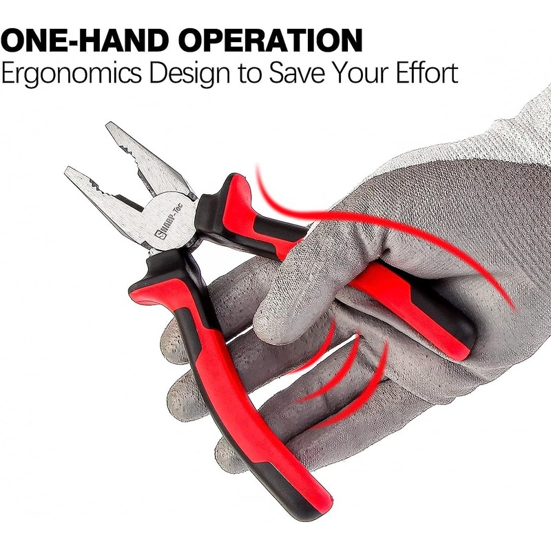 Zeguard Sharp-tec Combination Pliers 180mm, Multifunction Pliers with Wire Cutting/Crimping/Wire