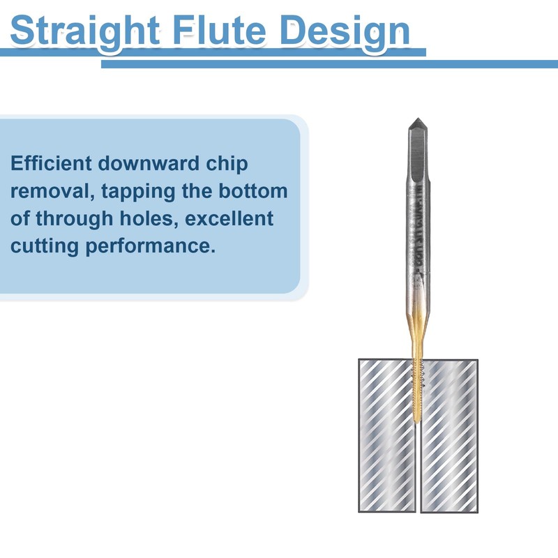 sourcing map 4pcs Straight Flute Thread Tap, M1.4 x 0.3