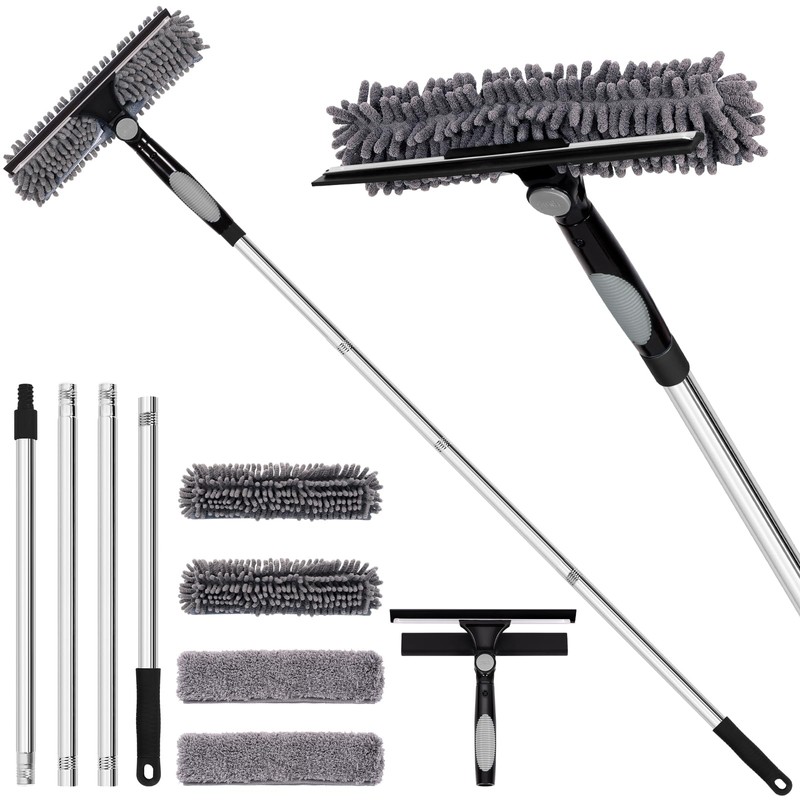 Professional 72'' Window Squeegee Cleaning Washing Tool/Kit with Extension Pole,