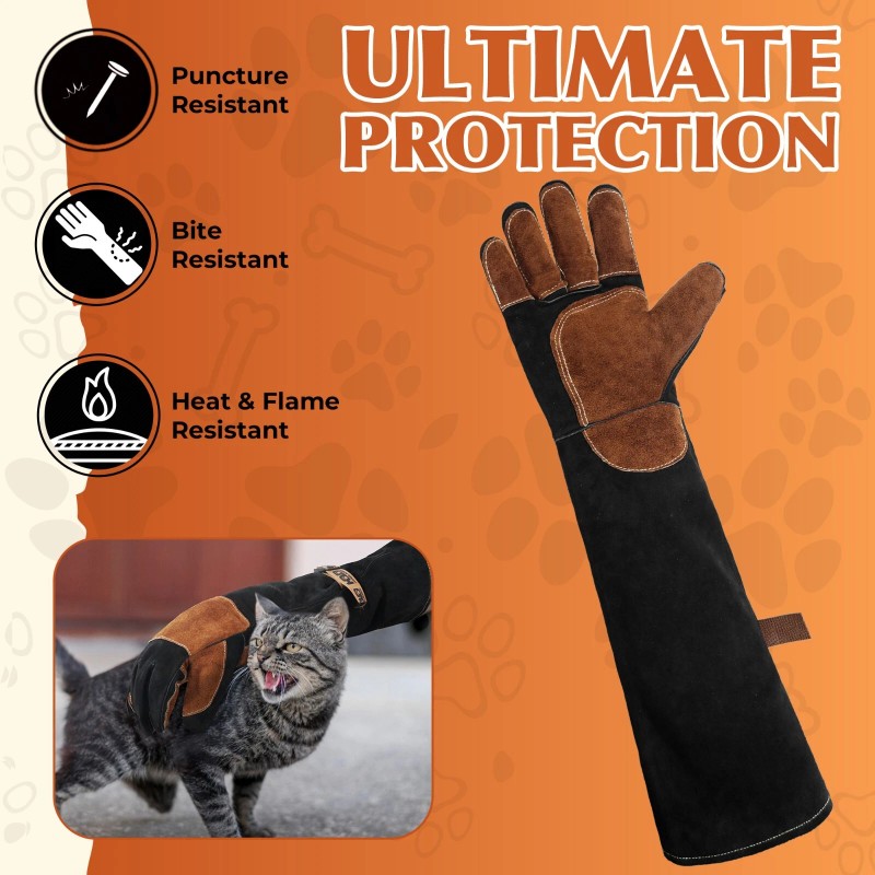 HANDLANDY 24 Inches Animal Handling Gloves Bite-Proof & Scratch-Resist