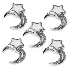 Baluue Elegant Moon Star Nail Charms Metal Nail Art Charms for Manicure Decor