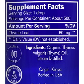 Organic, Thyme Essential Oil, Food Grade – 100% Pure, Thyme Oil, by Zongle Therapeutics, 1 OZ