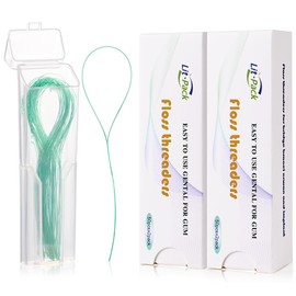Dental Floss Threaders, 50 Count, Green (2 Box, 50, Foot)