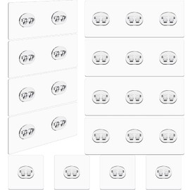 12 Pack Adhesive Hooks Sticker Strong Waterproof Adhesive Wall Hooks for Shower Caddy Clinging Replacement Clear No Drilling (Assorted Hook)