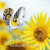 YFN Sunflower Bee Ring Sterling Silver for Women Sunflower Jewellery