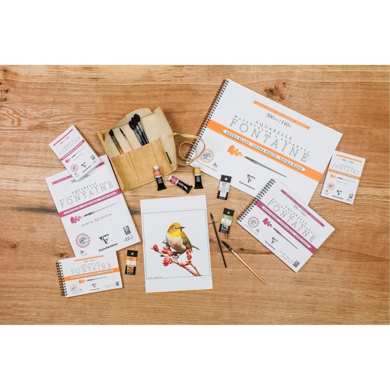 Clairefontaine Fontaine 976019C Watercolour Paper Pad Extra White and Satinised