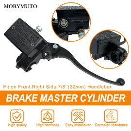 MOBYMUTO 7/8" 22mm Brake Master Cylinder Handle Front Right Side Brake Lever for Honda TRX 250 300 350 400 450 Foreman 400 500 FourTrax 300 Rancher 350 Recon 250 Rincon Sportrax (Black, Right Side)