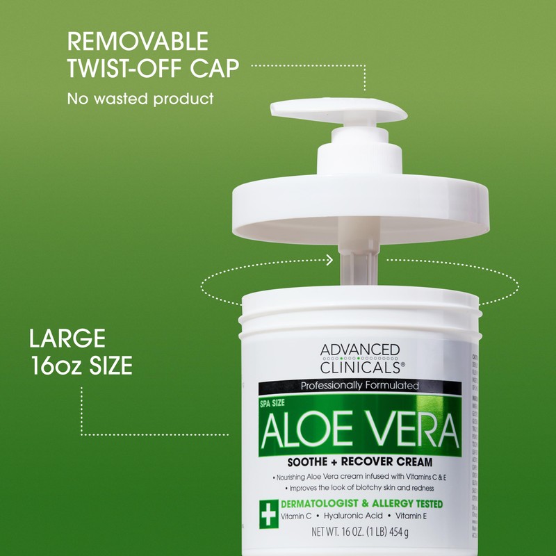 Advanced Clinicals Aloe Vera Lotion Skin Care Relief | Vitamin