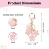 [PATIKIL] Alphabet Keychain Pink Flower Initial Letter S Key Ring