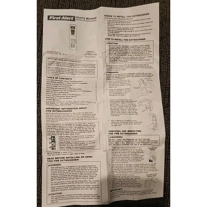 First Alert Kitchen Fire Extinguisher