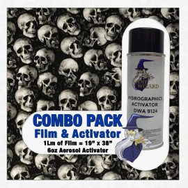 Dip Ape hydrographic film / activator Black Eyed Mini Skulls hydro dip dipping wizard