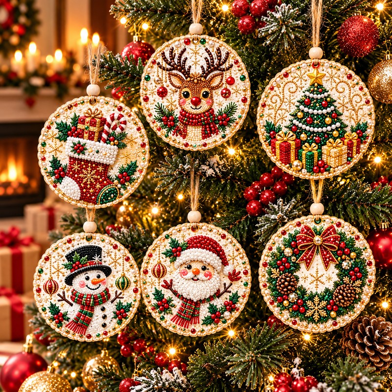 DIY Christmas Diamond Painting Ornament Kit for Holiday Decorating –