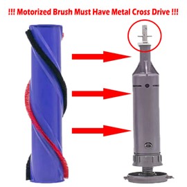 Goodsby Replacement 4 Point for Metal Cross Drive Roller Brush Roll Bar Compatible with Dyson V6 Animal Absolute Cordless Stick Vacuum Cleaner 966821-01, 966084-01