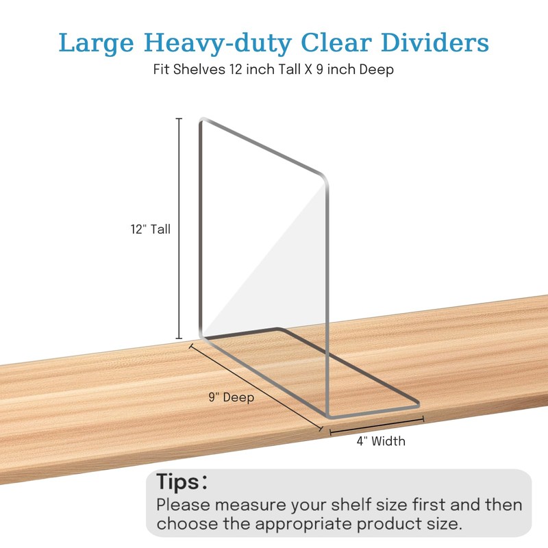 OKPOW Shelf Dividers Closet Organizer - 12" Tall X 9"