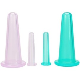 Dwuww 4Pcs Massage Cupping Set Silicone Mini Facial Cups Face Massager Helper Skin Care Neck Back Eyes Massaging Cup Safe to Use, Don't Worry About Burns Health Care Products (Purple)