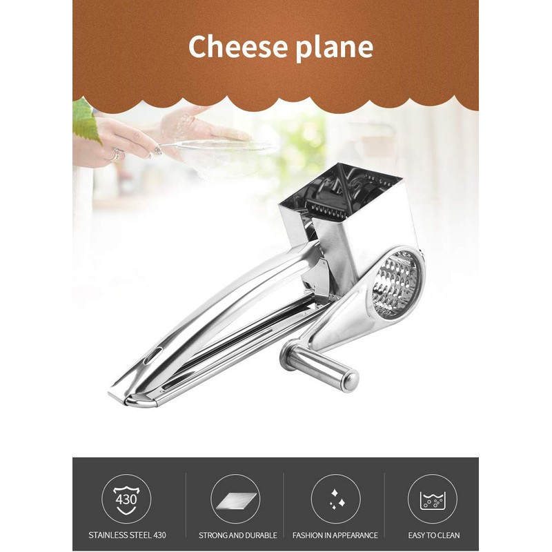 Beowanzk Cheese Graters,Cheese Grater Rotary for Kitchen with Handle,Parmesan Cheese
