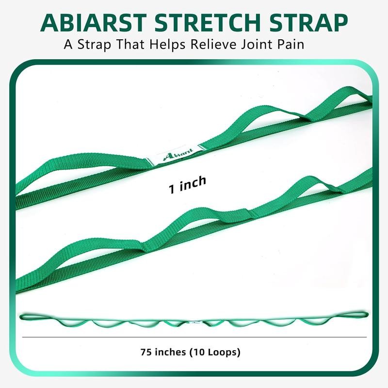 Stretching Strap Yoga Straps for Physical Therapy, 10 Loops Non-Elastic