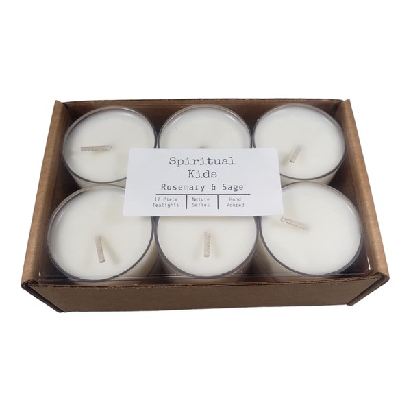 Rosemary & Sage Natural 12ct Soy Wax Tealights Hand Poured