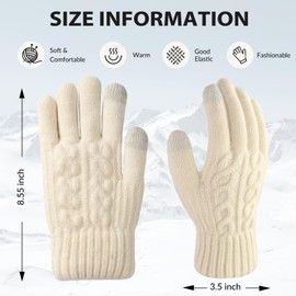 Pleneal Womens Winter Gloves - Gloves for Women Cold Weather, Womens Warm Fleece Lined Touch Screen Gloves, Dual-Layer Gloves