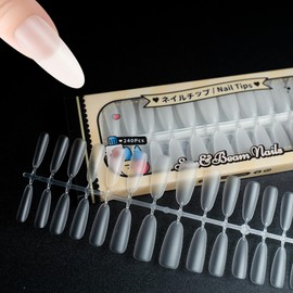 Sun&Beam Nails Fake Nails Tips Full Clear Acrylic Cover for Manicure Salons Nail Art 15 Sizes 240 Pcs (Long Oval)