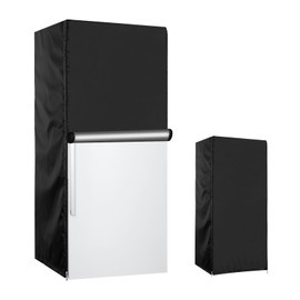 YZNKLXF Refrigerator Cover 33''L x 33''W x 67''H,Suitable for Upright Freezers/Beverage Refrigerator/Large Cold Rooms,Reusable, Front can be opened, Black