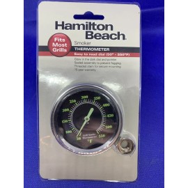 Kitchen Collection Hamilton Beach Glow in the Dark BBQ Grill & Smoker Thermometer 2-1/2" Dial / NEW