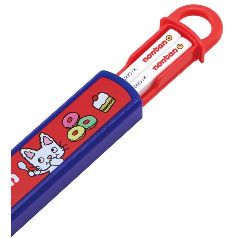 Skater ABS2AMAG-A Children's Chopsticks & Chopsticks Case Set, Antibacterial, Non-Tan,