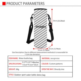 Hugs Idea Neoprene Insulated Water Bottle Carry Bag with Shoulder Strap