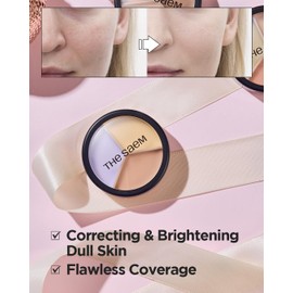 THESAEM THE SAEM Cover Perfection Triple Pot Concealer 04 Tone Up Beige - for Fair to Light Skin Tone - 3 Color Full Coverage Concealer - Covers Pigmentation and Blemish Spots, Corrects Skin Tone