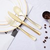N9R 100PCS Gold Plastic Silverware - Gold Plastic Cutlery Set