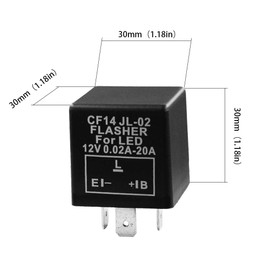 HUIQIAODS LED Flasher Relay CF14 JL-02 3-Pin Fix Flash Rate Turn Signal Light