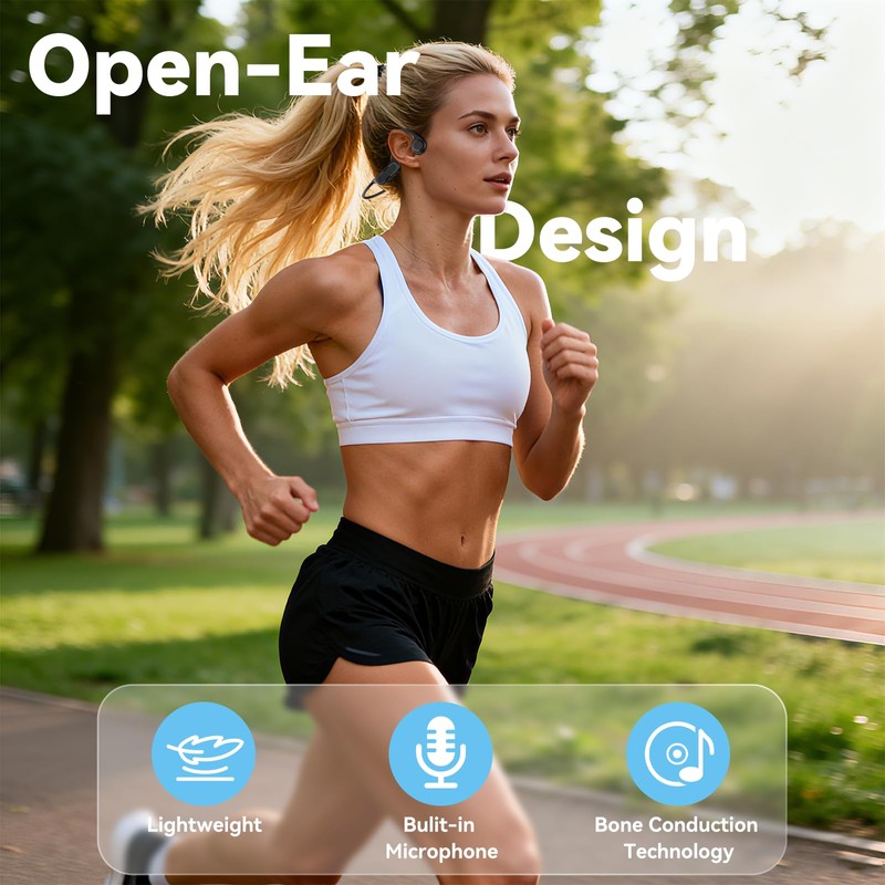 Opinta Swimming Headphones, IPX8 Waterproof Bone Conduction Headphone Wireless Underwater
