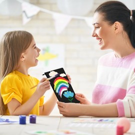 FRTAOOP DIY Blank Fabric Bag, Cream Fabric Bag for Painting, Zip, Cosmetic Bag, Small, Pencil Case for Painting for Crafts, Children's Birthday, Cosmetic Bag, Storage, black, Empty