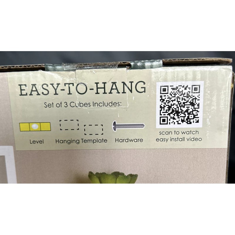 Melannco Floating Square Cube Shelves White for Bedroom Living Room