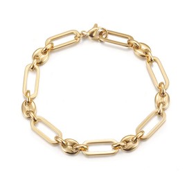 14k Gold Filled Coffee Beans Livit Chain Bracelet for Women Italian Style Twisted Rope Link Chain Adjustable Bracelet best gift Shows your personality