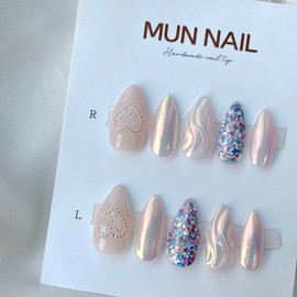 MunNail Heart Wave❤️ - Long Oval / MunNail 하트물결❤️ - 롱오벌