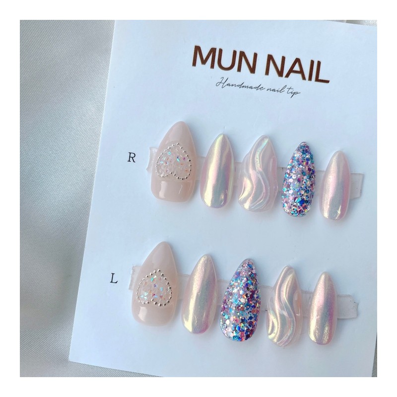 MunNail Heart Wave❤️ - Long Oval / MunNail 하트물결❤️ -