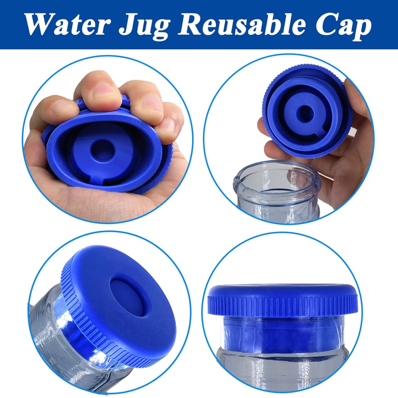 5 Gallon Water Jug Caps Reusable - Non-Spill 55mm Water
