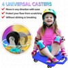 4 Pcs Sports Scooter Board with Handles for Kids Non-Marring
