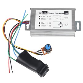 2pcs DC Motor Speed Controller, Brush Motor Driver Controls Module DC 9V-60V 12V 24V 36V 48V 60V Motor Pulse Width Modulator Regulator 20A 1200W PWM Monitor Dimmer Governor with Switch & Knob
