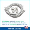 IBUNGEE LACES (cordones elásticos sin ataduras (reflectantes), blanco, 42 pulgadas)
