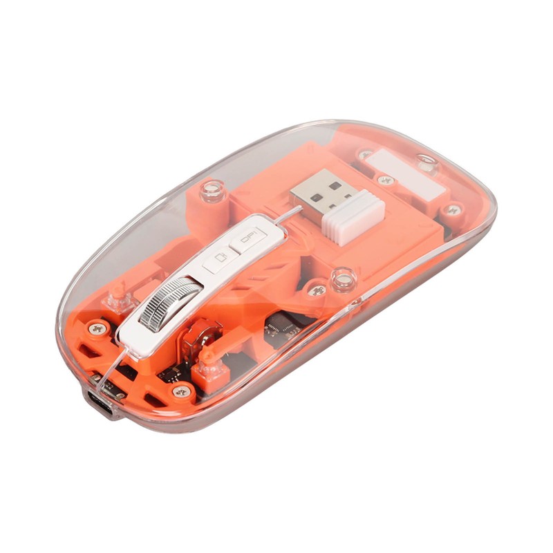 Wireless 2.4G Bluetooth Transparent Mouse 2400 DPI Rechargeable 400mAh RGB