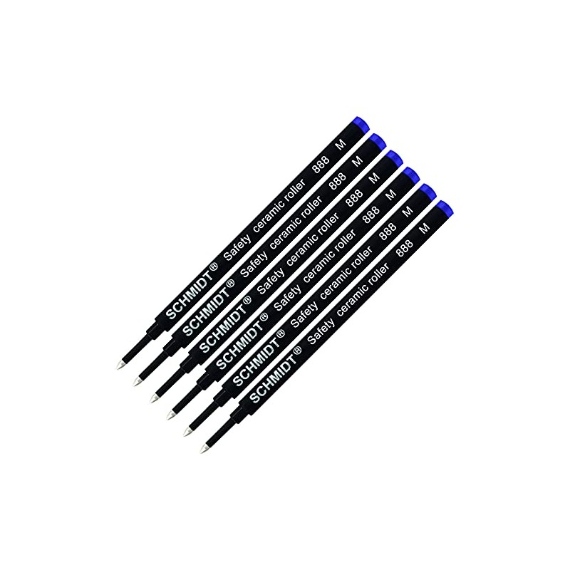 SCHMIDT 6 Pack - Blue 888 Medium Rollerball Refill