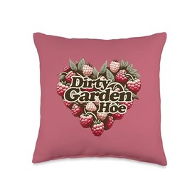 Dirty Garden Hoe Funny Red Raspberry Throw Pillow