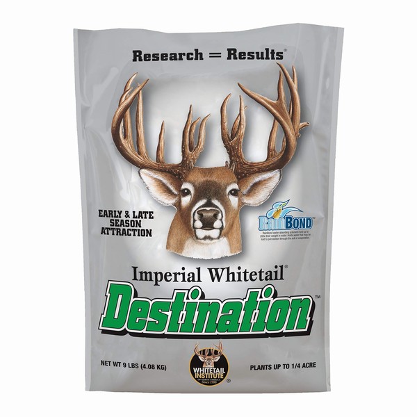 Whitetail Institute Destination Deer Food Plot Seed, Annual Forage Seed Blend is Highly Palatable to Deer for Excellent Early and Late Season Attraction, 9 lbs (.25 Acre)